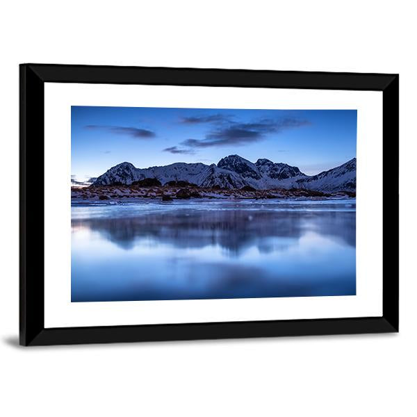Mountain Ridge & Lake Canvas Wall Art-3 Horizontal-Gallery Wrap-25" x 16"-Tiaracle