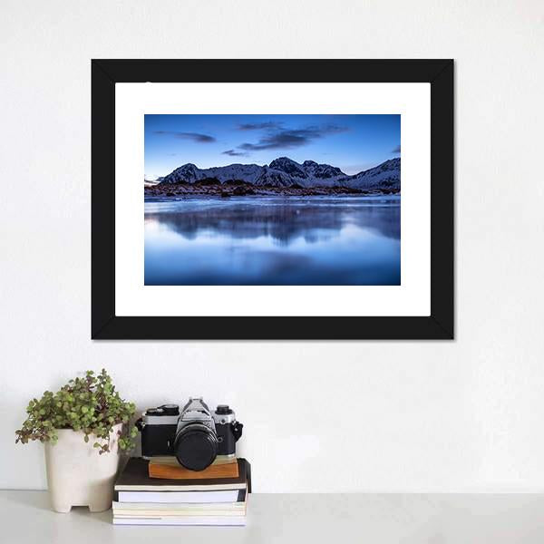 Mountain Ridge & Lake Canvas Wall Art-3 Horizontal-Gallery Wrap-25" x 16"-Tiaracle