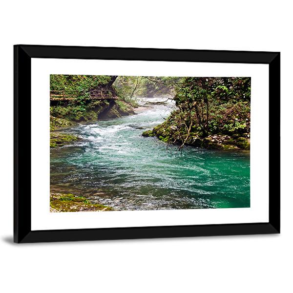 Mountain River Canvas Wall Art-3 Horizontal-Gallery Wrap-25" x 16"-Tiaracle