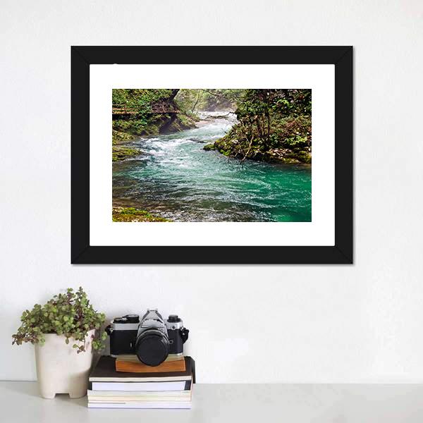 Mountain River Canvas Wall Art-3 Horizontal-Gallery Wrap-25" x 16"-Tiaracle