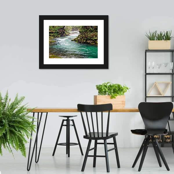 Mountain River Canvas Wall Art-3 Horizontal-Gallery Wrap-25" x 16"-Tiaracle