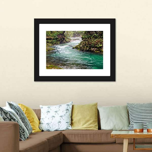 Mountain River Canvas Wall Art-3 Horizontal-Gallery Wrap-25" x 16"-Tiaracle