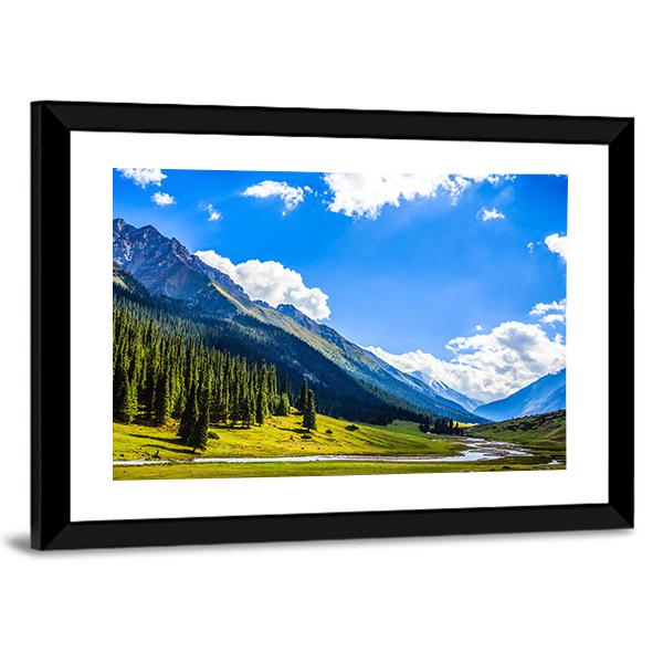 Mountain Summit Landscape Canvas Wall Art-1 Piece-Framed Print-20" x 16"-Tiaracle