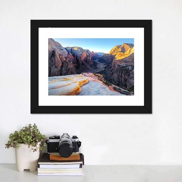 Mountain Valley In Zion Canvas Wall Art-3 Horizontal-Gallery Wrap-25" x 16"-Tiaracle