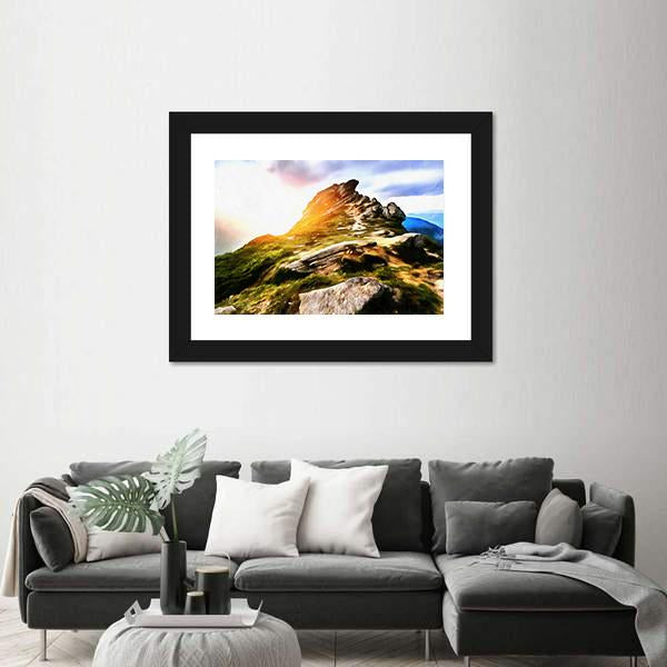 Mountain Watercolor Painting Canvas Wall Art-3 Horizontal-Gallery Wrap-25" x 16"-Tiaracle