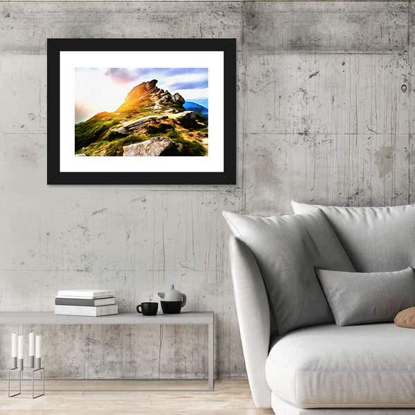 Mountain Watercolor Painting Canvas Wall Art-3 Horizontal-Gallery Wrap-25" x 16"-Tiaracle