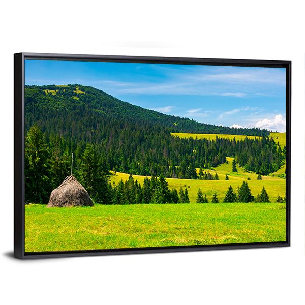 Mountainous Rural Area Canvas Wall Art-1 Piece-Floating Frame-24" x 16"-Tiaracle