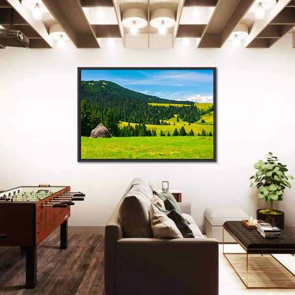 Mountainous Rural Area Canvas Wall Art-3 Horizontal-Gallery Wrap-25" x 16"-Tiaracle