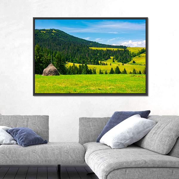 Mountainous Rural Area Canvas Wall Art-3 Horizontal-Gallery Wrap-25" x 16"-Tiaracle
