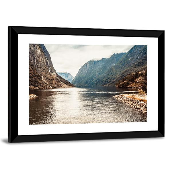 Mountains & Fjord Sognefjord Canvas Wall Art-5 Horizontal-Gallery Wrap-22" x 12"-Tiaracle
