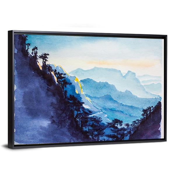 Mountains &amp; Forest Watercolor Canvas Wall Art-3 Horizontal-Gallery Wrap-25" x 16"-Tiaracle