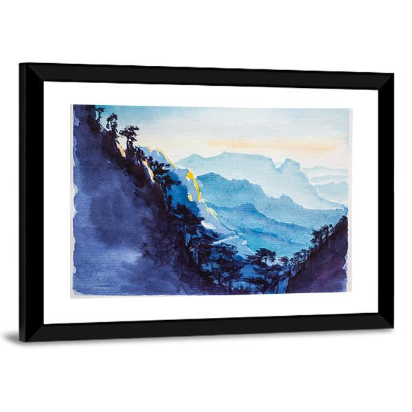 Mountains &amp; Forest Watercolor Canvas Wall Art-3 Horizontal-Gallery Wrap-25" x 16"-Tiaracle
