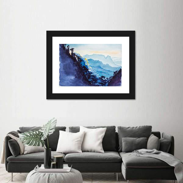 Mountains &amp; Forest Watercolor Canvas Wall Art-3 Horizontal-Gallery Wrap-25" x 16"-Tiaracle