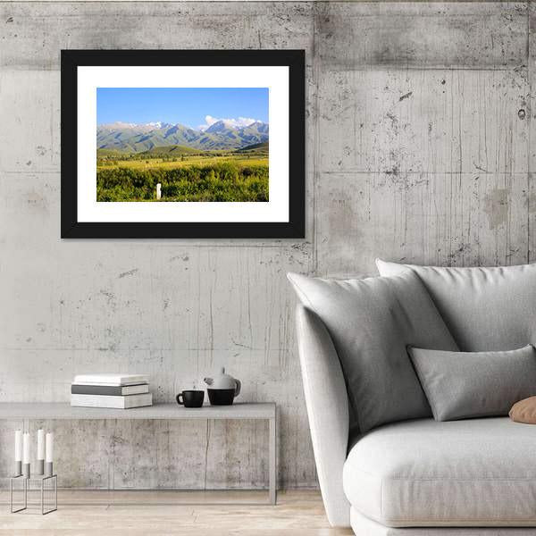 Mountains &amp; Green Fields Canvas Wall Art-3 Horizontal-Gallery Wrap-25" x 16"-Tiaracle