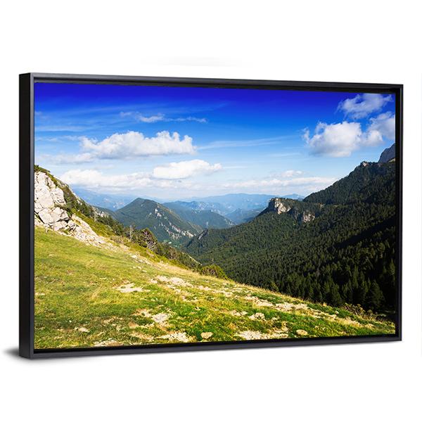 Mountains Landscape In August Canvas Wall Art-1 Piece-Floating Frame-24" x 16"-Tiaracle