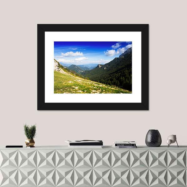 Mountains Landscape In August Canvas Wall Art-3 Horizontal-Gallery Wrap-25" x 16"-Tiaracle