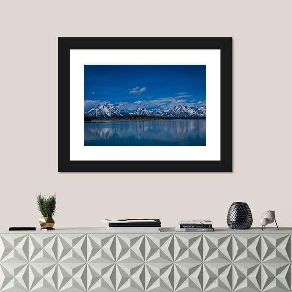 Mountains Near Jackson Lake Canvas Wall Art-3 Horizontal-Gallery Wrap-25" x 16"-Tiaracle