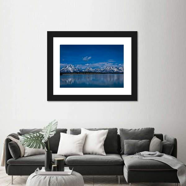 Mountains Near Jackson Lake Canvas Wall Art-3 Horizontal-Gallery Wrap-25" x 16"-Tiaracle