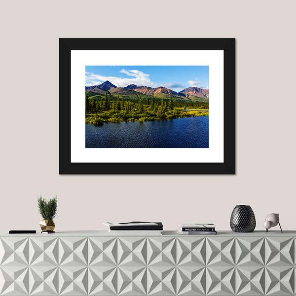 Mountains Of Alaska In Summer Canvas Wall Art-5 Horizontal-Gallery Wrap-22" x 12"-Tiaracle