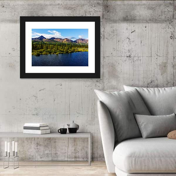 Mountains Of Alaska In Summer Canvas Wall Art-5 Horizontal-Gallery Wrap-22" x 12"-Tiaracle