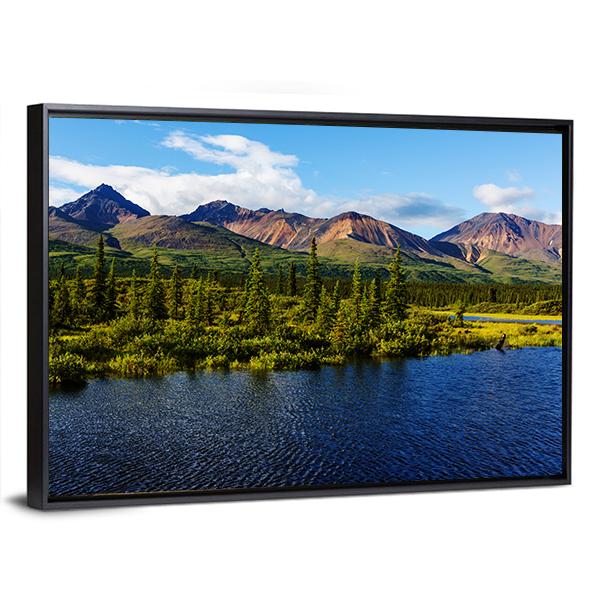 Mountains Of Alaska In Summer Canvas Wall Art-5 Horizontal-Gallery Wrap-22" x 12"-Tiaracle