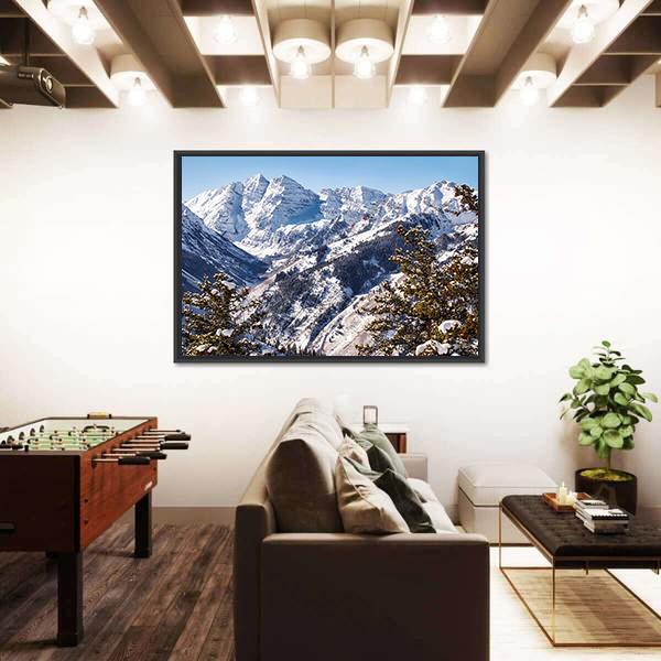 Mountains Of Maroon Bells Canvas Wall Art-3 Horizontal-Gallery Wrap-25" x 16"-Tiaracle