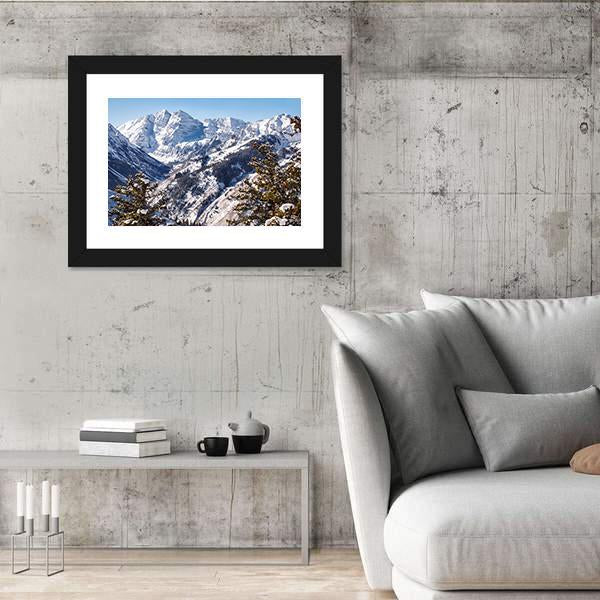 Mountains Of Maroon Bells Canvas Wall Art-3 Horizontal-Gallery Wrap-25" x 16"-Tiaracle