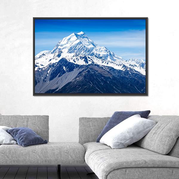 Mountains Peak New Zealand Canvas Wall Art-1 Piece-Floating Frame-24" x 16"-Tiaracle