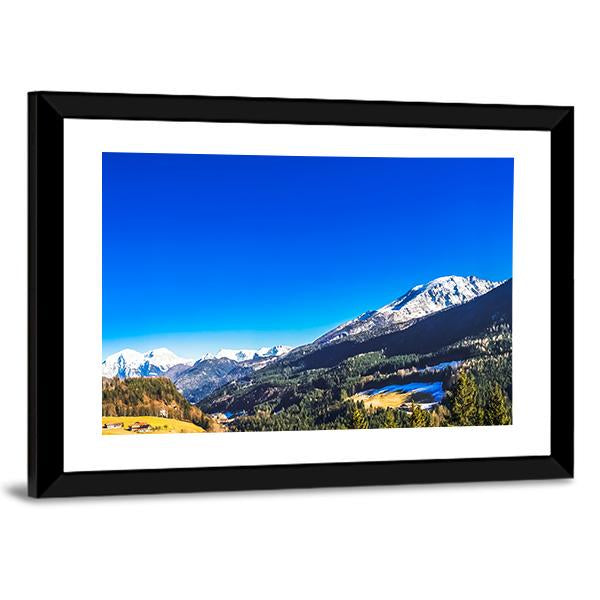 Mountains View In Berchtesgaden Canvas Wall Art-1 Piece-Framed Print-20" x 16"-Tiaracle