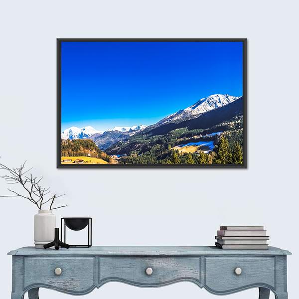 Mountains View In Berchtesgaden Canvas Wall Art-3 Horizontal-Gallery Wrap-25" x 16"-Tiaracle