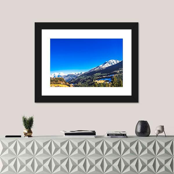 Mountains View In Berchtesgaden Canvas Wall Art-3 Horizontal-Gallery Wrap-25" x 16"-Tiaracle