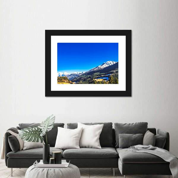 Mountains View In Berchtesgaden Canvas Wall Art-3 Horizontal-Gallery Wrap-25" x 16"-Tiaracle