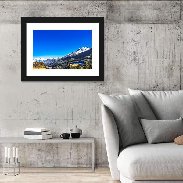 Mountains View In Berchtesgaden Canvas Wall Art-3 Horizontal-Gallery Wrap-25" x 16"-Tiaracle
