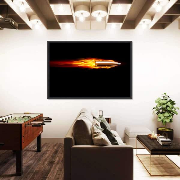 Moving Red Fiery Bullet Canvas Wall Art-5 Horizontal-Gallery Wrap-22" x 12"-Tiaracle