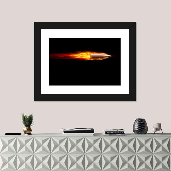 Moving Red Fiery Bullet Canvas Wall Art-5 Horizontal-Gallery Wrap-22" x 12"-Tiaracle