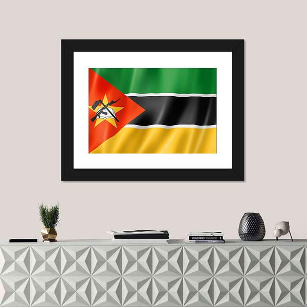 Mozambique Flag Canvas Wall Art-1 Piece-Framed Print-20" x 16"-Tiaracle
