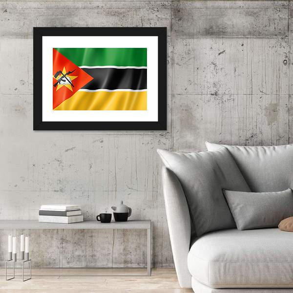 Mozambique Flag Canvas Wall Art-1 Piece-Framed Print-20" x 16"-Tiaracle