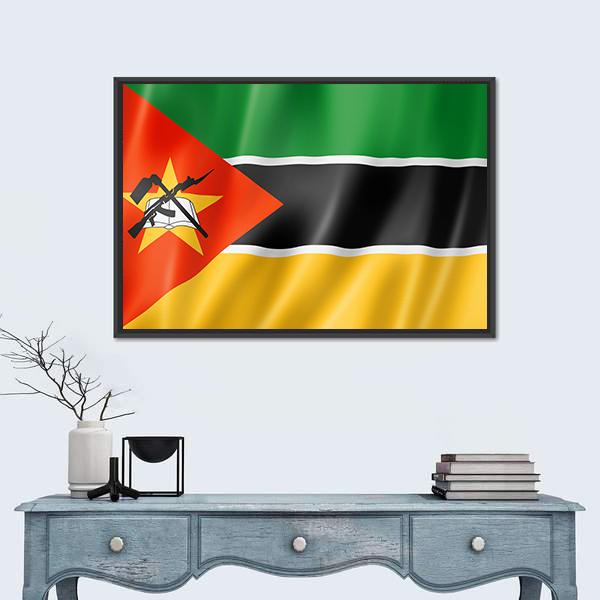 Mozambique Flag Canvas Wall Art-5 Horizontal-Gallery Wrap-22" x 12"-Tiaracle