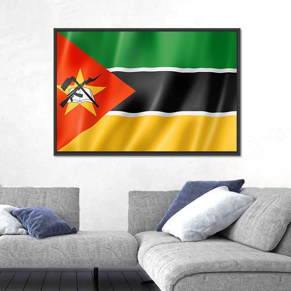 Mozambique Flag Canvas Wall Art-3 Horizontal-Gallery Wrap-25" x 16"-Tiaracle