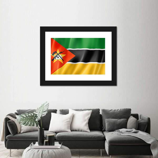 Mozambique Flag Canvas Wall Art-3 Horizontal-Gallery Wrap-25" x 16"-Tiaracle