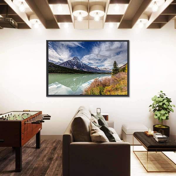 Mt Chephren In Autumn Canvas Wall Art-5 Horizontal-Gallery Wrap-22" x 12"-Tiaracle