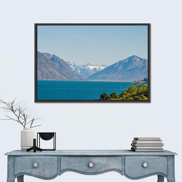Mt Cook Beside Lake Tekapo Canvas Wall Art-1 Piece-Floating Frame-24" x 16"-Tiaracle