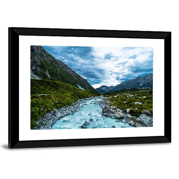 Mt Cook & Hook Valley Canvas Wall Art-1 Piece-Framed Print-20" x 16"-Tiaracle