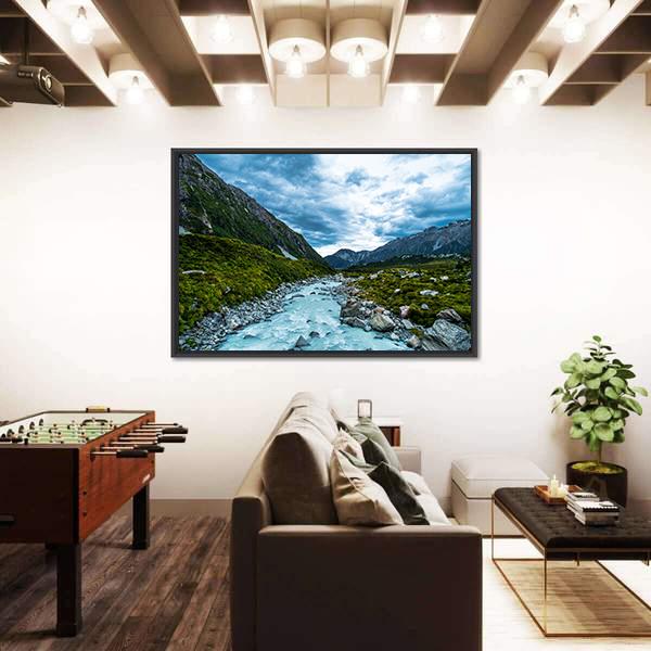 Mt Cook &amp; Hook Valley Canvas Wall Art-5 Horizontal-Gallery Wrap-22" x 12"-Tiaracle