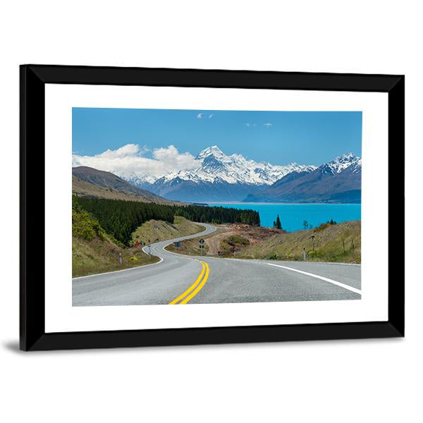 Mt Cook In New Zealand Canvas Wall Art-1 Piece-Framed Print-20" x 16"-Tiaracle