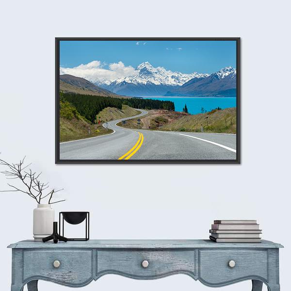 Mt Cook In New Zealand Canvas Wall Art-3 Horizontal-Gallery Wrap-25" x 16"-Tiaracle