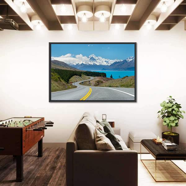 Mt Cook In New Zealand Canvas Wall Art-3 Horizontal-Gallery Wrap-25" x 16"-Tiaracle