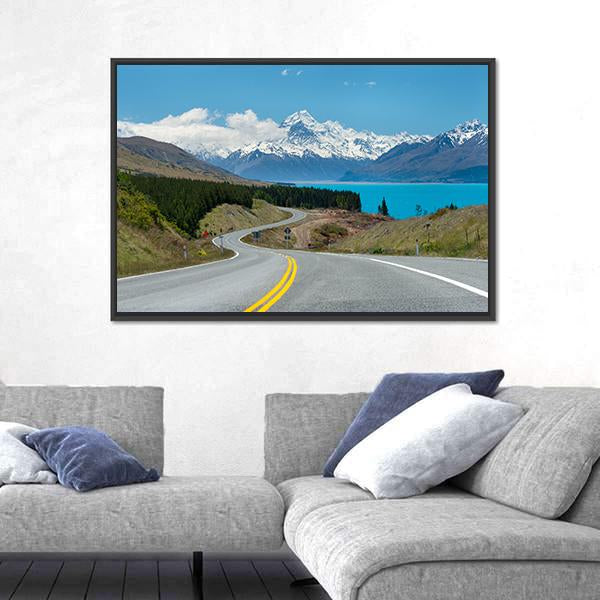 Mt Cook In New Zealand Canvas Wall Art-3 Horizontal-Gallery Wrap-25" x 16"-Tiaracle
