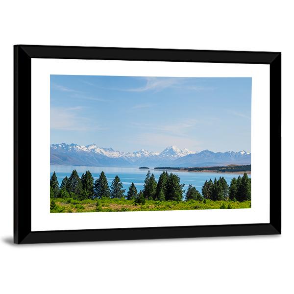 Mt Cook In Summer Beside The Lake Canvas Wall Art-1 Piece-Framed Print-20" x 16"-Tiaracle