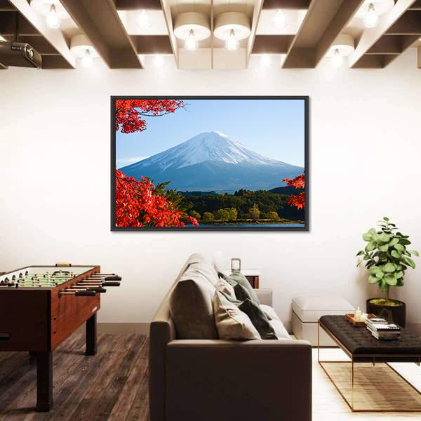 Mt Fuji In Autumn Canvas Wall Art-5 Horizontal-Gallery Wrap-22" x 12"-Tiaracle